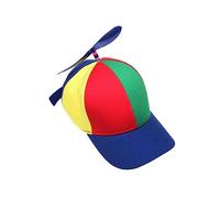 ChicLitonor Cappello da Baseball con, Multicolore, Divertente, novità, Berretto da Elicottero Staccabile, Cappello a Cilindro Arcobaleno per Travestimenti, Tesa Blu per Adulti