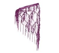 ChicLitonor Cintura del Ventre da Donna, Cintura Avvolgente con Sciarpa sui Fianchi, Gonna con Paillettes E Nappe - Traspirante E Confortevole, Viola