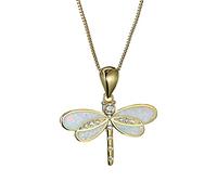 ChicLitonor Collana con Ciondolo Fragile per Donne, Gioielli in Acciaio Inossidabile Lucido per Compleanno, Signora, Matrimonio, di, Libellula Bianca