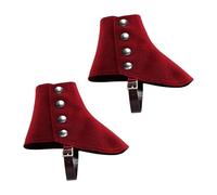 ChicLitonor Knight Spats da Uomo Copriscarpe Medievali Accessorio per Costume Steampunk da Cavaliere Lavabile E Regolabile in Tessuto Adatto per Feste Spettacoli, Rosso