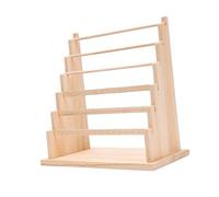 ChicLitonor Porta Bracciali, Supporto per Orecchini, Scaffale in Legno per Anelli E Orologi, Espositore per Gioielli da Camera da Letto, Vetrina da Bancone, Cilindro 34x20x36 cm