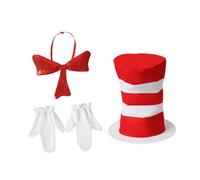 ChicLitonor Set Costume con Cilindro, Guanti E Papillon, Accessorio per Costume da Gatto per Giochi di Ruolo, Feste a Tema, Festival E Cosplay, Papillon con Paillettes