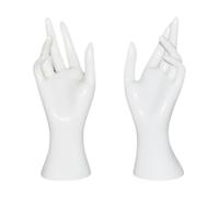 ChicLitonor Set di 2 Espositori per Gioielli, Modello a Mano, Porta Bracciali, Supporto per Anelli, Espositore per Vetrina, Cassetto, Casa, 7,5 Cm × 23 Cm, Bianco