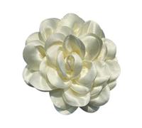 ChicLitonor Spilla a Forma di Raso con Fiore di Camelia, Fermaglio per Capelli con Motivo Floreale per Occasioni Festive Come Matrimoni E Balli - SCH, Bianco