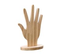 ChicLitonor Supporto per Gioielli in Legno, Organizer per Gioielli da Dito a Forma di Mano con Base Robusta per Casa, Fiere, Decorazione, Regalo per Amici, Legna