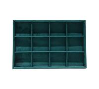 ChicLitonor Vassoio Portaoggetti per Gioielli, Contenitore Portaoggetti in Legno Resistente, Lussuoso Ed Elegante, per Cassetti, Spille, Orecchini, Verde 12 Slot