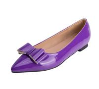 CHICMARK Ballerine con punta a punta, decorazione con fiocco e design comodo, suola piatta da 1 cm, suola da corsa antiscivolo per tutti i giorni, Lilla, 49 EU