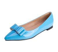 CHICMARK Ballerine con punta a punta, decorazione con fiocco e design comodo, suola piatta da 1 cm, suola da corsa antiscivolo per tutti i giorni, Blu, 44 EU