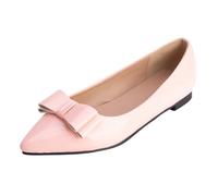 CHICMARK Ballerine con punta a punta, decorazione con fiocco e design comodo, suola piatta da 1 cm, suola da corsa antiscivolo per tutti i giorni, Colore: rosa., 32 EU