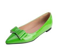 CHICMARK Ballerine con punta a punta, decorazione con fiocco e design comodo, suola piatta da 1 cm, suola da corsa antiscivolo per tutti i giorni, verde, 43 EU