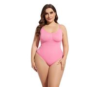 CHICMARK Body da donna con enfasi in vita, comfort elasticizzato e bottone automatico per lavoro e tempo libero, Colore: rosa., 3XL