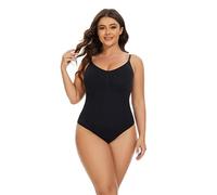 CHICMARK Body da donna con enfasi in vita, comfort elasticizzato e bottone automatico per lavoro e tempo libero, Nero/2, 3XL