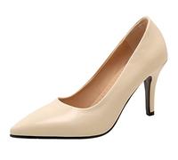 CHICMARK Décolleté sexy da donna slip-on con tacco a spillo e punta appuntita, beige., 34 EU