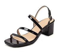 CHICMARK Sandali da donna accoglienti con tacco a blocco aperto scarpe estive, Nero6., 32 EU