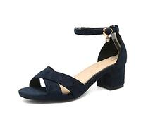 Chicmark Sandali da donna comodi con tacco a blocco, scarpe estive, Blu 4, 32 EU