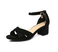 Chicmark Sandali da donna comodi con tacco a blocco, scarpe estive, Nero 4, 47 EU