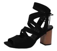 CHICMARK Sandali vintage da donna con lacci con tacco alto e punta aperta per il vestito, Nero , 48 EU