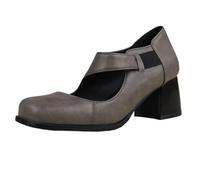 CHICMARK Scarpe Mary-Jane con pizzo quadrato | tacco a blocco 6 cm e cinturino regolabile | suola antiscivolo da donna | comode per tutti i giorni e l'ufficio, grigio., 34 EU