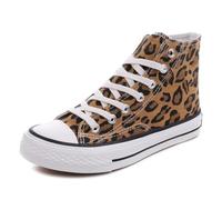 CHICMARK Sneaker da donna High/Low Top Fashion Leopard Espadrilles, Giallo High Top, 39 EU