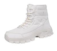 CHICMARK Stivali da neve unisex High Top | Coppia di stivali invernali, spesso foderati e impermeabili, suola antiscivolo TPR per passeggiate a due al freddo, beige., 36 EU