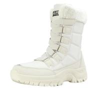 CHICMARK Stivali invernali da donna con plateau e inserto elastico, impermeabili e foderati, suola leggera in TPR per la città e la vita quotidiana, beige., 40 EU