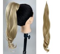 Chicmoi Extainson, coda di cavallo bionda da 81 cm, flessibile, avvolgente, coda di cavallo, extension per capelli sintetici per donne e ragazze
