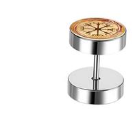 CHICNET Viking Celtic Nordic Vegvisir - Orecchini da uomo e donna, in acciaio inox, 10 mm, rotondi, 7 mm di lunghezza, 1,2 mm, con serpente del mondo
