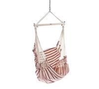 Chico Hammock Chair Cotton Including Swivel, Carabiner And Chain 4 White-Red rojo