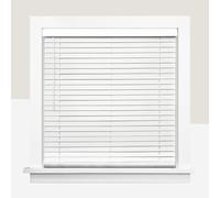 CHICOLOGY Cordless Faux wood blinds Best for Kids, Inside Mount, 30"W X 48"H, Basic White