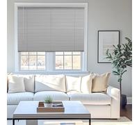 CHICOLOGY Mini Blinds for Indoor Windows - 34"W x 48"H, Gray Horizontal Vinyl Blinds | Cordless | Easy to Install | Sleek Low-Profile Fit for Doors, Offices, Kitchens & Apartments