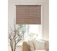 CHICOLOGY Roller Shades, Cordless Blinds, Window Shades for Home, Roller Window Shades, Window Treatments, Door Blinds, Light Filtering Shades, Felton Truffle (Natural Woven), 27"W X 72"H