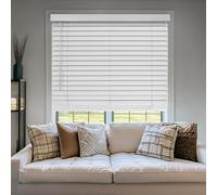 CHICOLOGY - Veneziane in finto legno, per finestre, tendine per casa, colore bianco basic (grado commerciale), 58,4 cm di larghezza x 91,4 cm di altezza