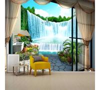 CHICORANGE Arazzo 3D con vista sulla finestra dell'oceano, appeso a parete, sole, tramonto, mare, spiaggia, paesaggi panoramici, for camera da letto, soggiorno, decorazioni for la casa(Y06,130.00 x 15