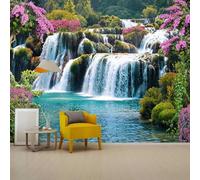 CHICORANGE Arazzo 3D con vista sulla finestra dell'oceano, appeso a parete, sole, tramonto, mare, spiaggia, paesaggi panoramici, for camera da letto, soggiorno, decorazioni for la casa(Y07,130 x 150 c
