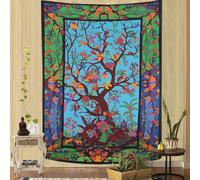 CHICORANGE Arazzo Vintage con Fiori e Uccelli, Piante, Foglie e Fiori, da Appendere alla Parete, Verticale, for l'identificazione della Natura, for Camera da Letto, Soggiorno, dormitorio(Green,100.00