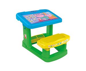 Chicos - Banco Scuola Peppa Pig | Scrivania Bambini Peppa Pig | Grande superficie di lavoro | Include 5 schede da colorare | 57,5×72,5×49 cm | A partire dai 2 anni (51059)