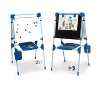 Chicos - Lavagna per bambini 2 in 1 con cavalletto | Lavagna da terra magnetica e per gessetti con lettere e numeri | Per gessi e pennarelli | Include 49 accessori dai 3 anni (52112)