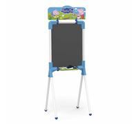 Chicos - Lavagna per bambini 2 in 1 Peppa Pig | Adatta per pennarelli e gessetti | Con cavalletto in metallo. Include 10 gessetti, pennarello cancellabile e panno | Da 3 4 5 anni (53035)