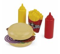 Chicos - My first Stem delicious burger | Set gioco di imitazione hamburger con 28 pezzi creativi da colorare e ritagliare | Da 3 anni (83022)