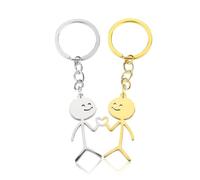 Chicpant 2pcs Portachiavi Coppia Divertenti Acciaio Inox Keychain