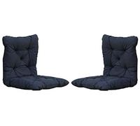 Chicreat Cuscini per sedie, con schienale, grigio scuro, 98 x 50 x 8 cm, set da 2