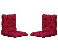 Chicreat Cuscini per sedie, con schienale, rosso, 98 x 50 x 8 cm, set da 2