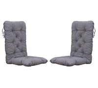 Chicreat Cuscino per sedie con schienale alto, grigio chiaro, 120 x 50 x 8 cm, set da 2