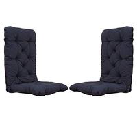 Chicreat Cuscino per sedie con schienale alto, grigio scuro, 120 x 50 x 8 cm, set da 2