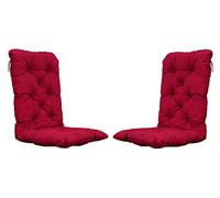 Chicreat Cuscino per sedie con schienale alto, rosso, 120 x 50 x 8 cm, set da 2