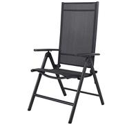 Chicreat Korfu Sedia Pieghevole in Alluminio, Antracite, 67 x 59 x 113 cm