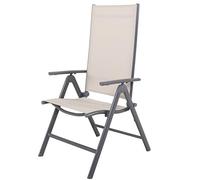 Chicreat Korfu Sedia Pieghevole in Alluminio, Beige, 67 x 59 x 113 cm