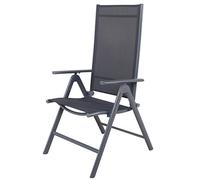 Chicreat Korfu Sedia Pieghevole in Alluminio, Grigio, 67 x 59 x 113 cm