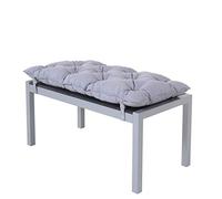 Chicreat Panchina in alluminio con superficie in polywood, con Cuscino, 100 x 50 x 45 cm, Argento e nero