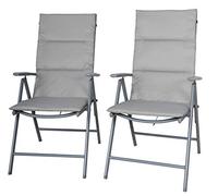 Chicreat Sedia Pieghevole da Campeggio con Rivestimento, Set da 2, Argento/Grigio